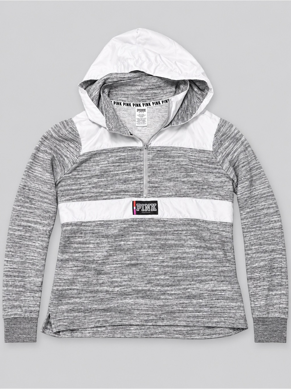PINK Half-Zip Hoodie Pull-Over Size Large